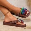Fashion Summer New 2025 Pinch Toe Women's Slippers Fashion Outdoor Beach Plus Size Sequins Floral Light Best Seller Flat Slipperszapatos