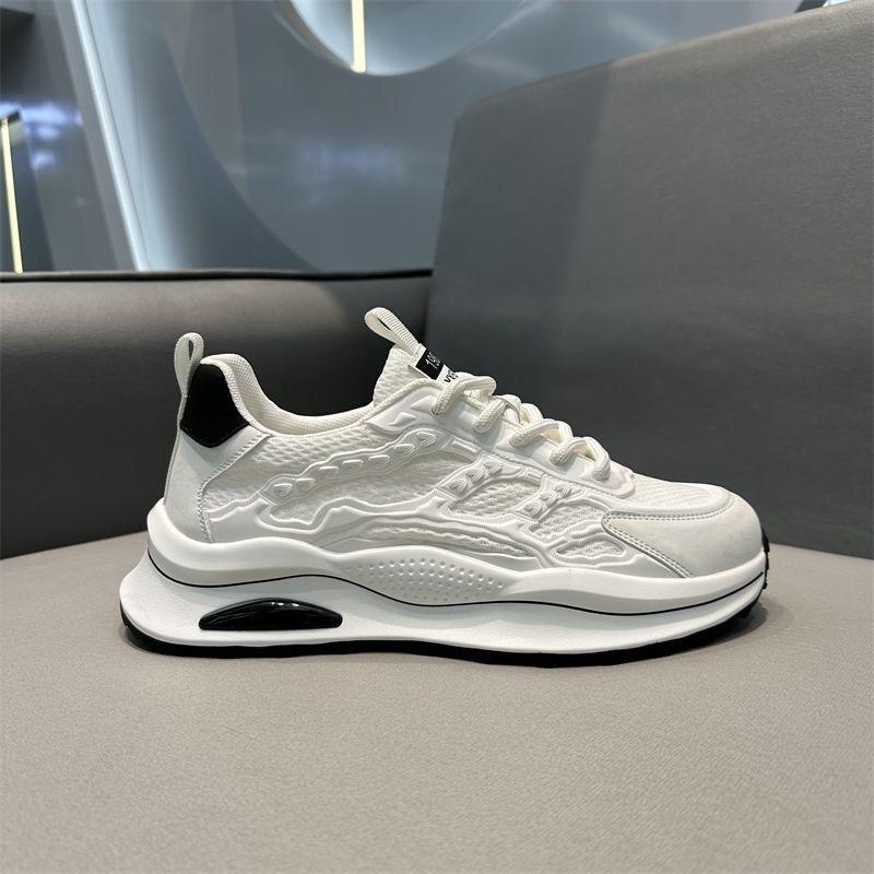 Men's Shoes Summer New Versatile Platform Sports Casual Running Breathable Mesh Shoes Men's Guochao White Shoes