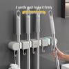 Adhesive No-Drill Broom & Mop Wall Mount Clip Hanger