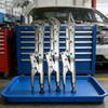 Steel Long Reach Pliers Set Comprising Needle Nose and Round Nose Types for Flexible Automotive Maintenance