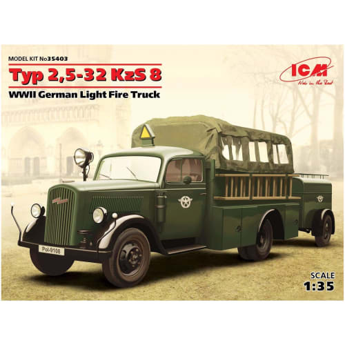 ICM 1/35 Scale German Opel Fire Engine 2.5-32KzS8 Plastic Model Kit 35403