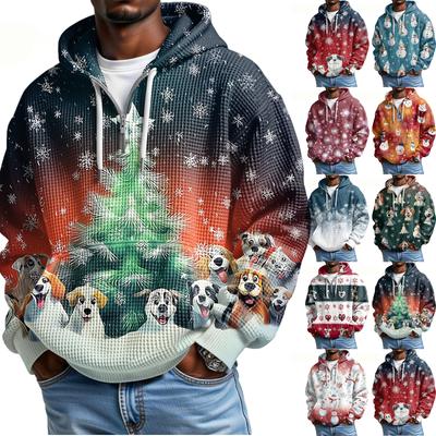 Men's Casual Solid Color Zipper Long Sleeve Hooded Sweatshirt, Everyday Zipper Casual Long Sleeve T-Shirt