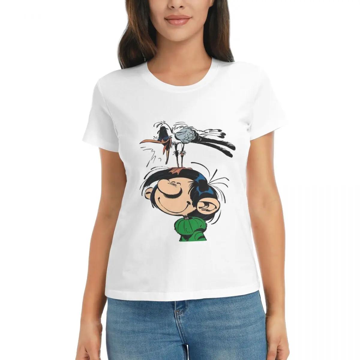 

Women TShirt Gaston Lagaffe Big Ben Head Summer Short Sleeve Tees Crew Neck Cotton T Shirts Clothes Tops Streetwear S