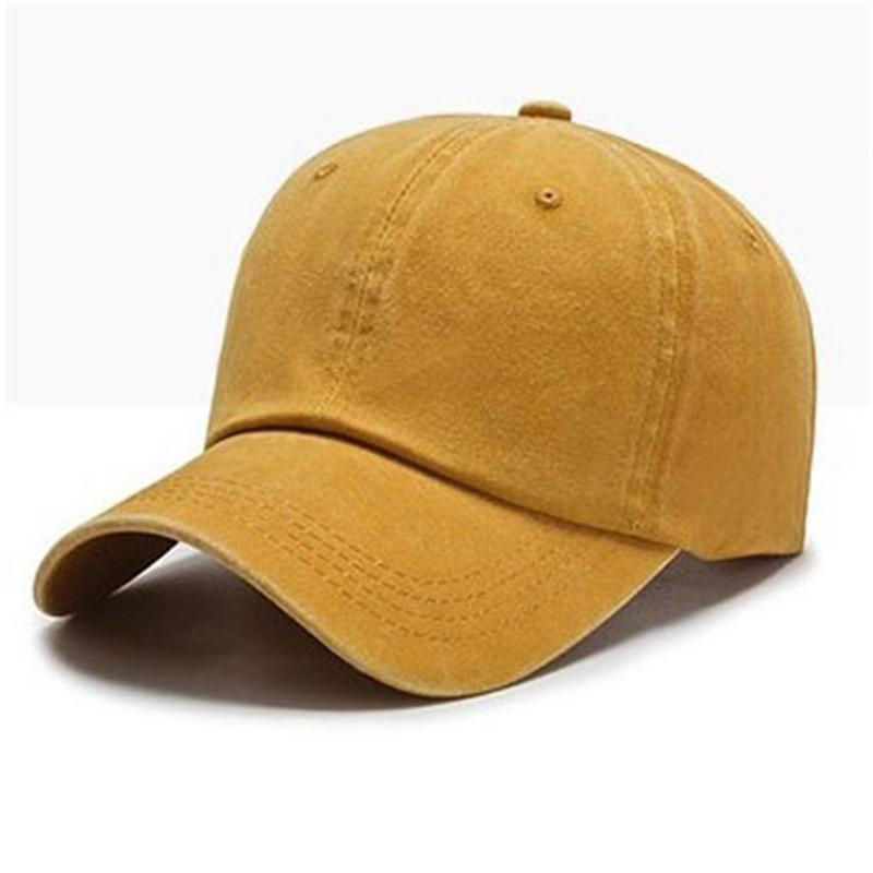 Fashion Bare Board Unisex Washed Retro Curved Brim Sunshade Solid Color Baseball Cap Travel Sunshade Women Tide Hat Hip Hop Cap