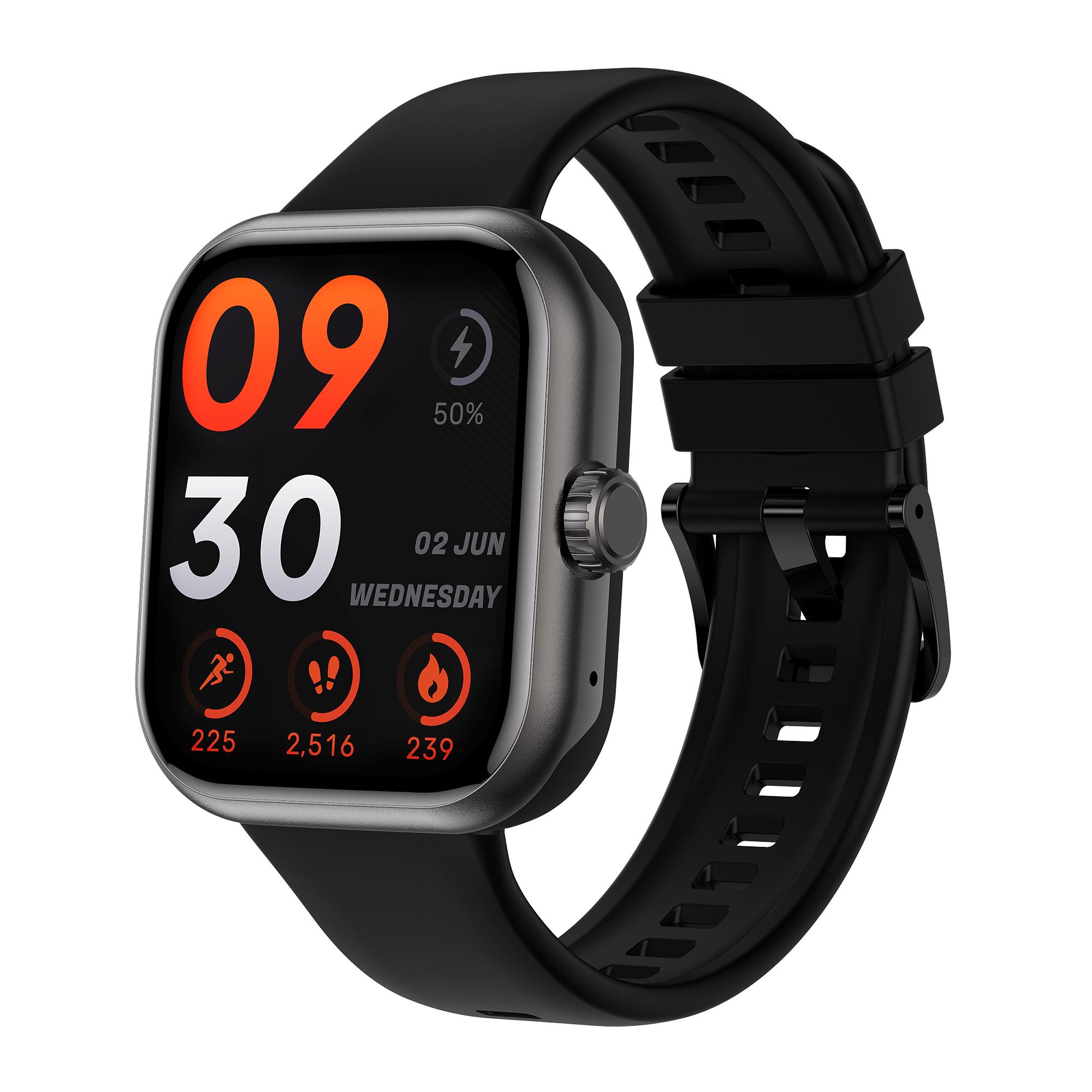 1,85-дюймовые AMOLED GPS-смарт-часы с Bluetooth-звонком, водонепроницаемые спортивные часы IP68 для Android iOS чёрный