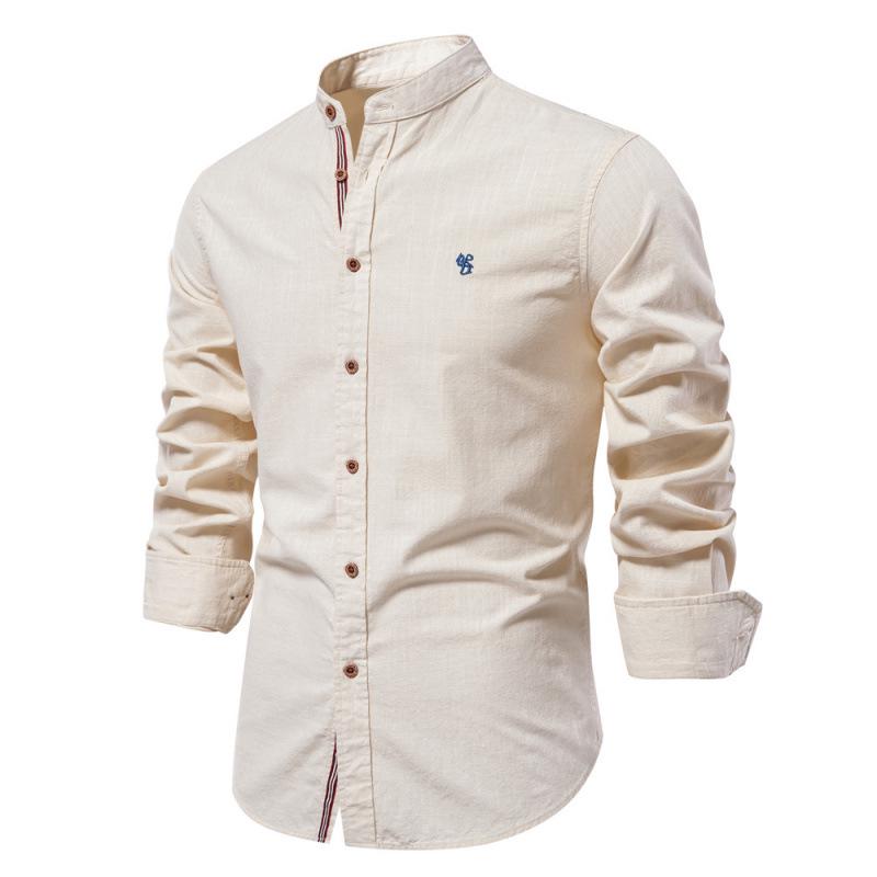Men's Cotton-Linen Casual Long-Sleeve Shirt - Japanese Style