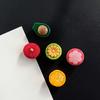 5Pcs 3D Simulated Fruit Refrigerator Magnet Resin Waxberry Orange Avocado Mangosteen Magnet Home Kitchen Office Whiteboard Locker Decor
