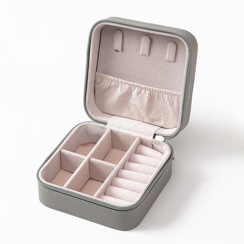 Jewelry storage box High-grade anti-oxidation stud earrings, necklace, jewelry ring grid desktop large-capacity display box
