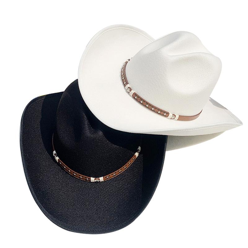 Freedom Outdoors Women's White Hat Cowboy Hat Autumn Hat New Solid Cowboy Hat Thin Casual Outdoor Sunshade Knight Hat Sombrero Hombre 56-58Cm