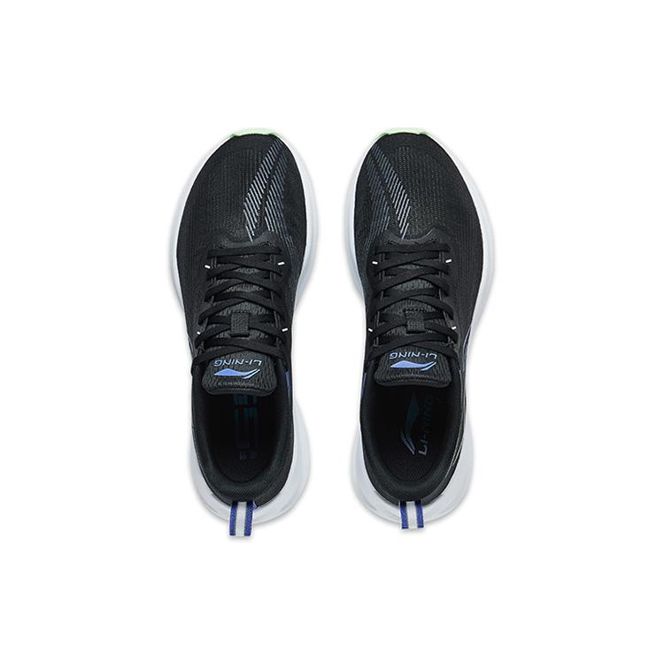 Li Ning Wuyue Cushioning Slip Resistant Abrasion Resistant Breathable Low Top Casual Running Shoes Men's Black ARST003-4