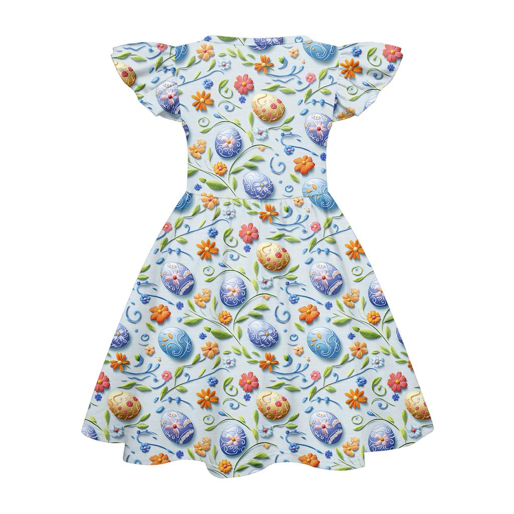 Girls' Summer Princess Dress - A-Line T-Shirt Dress Easter Day