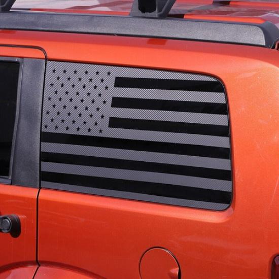 For Dodge Nitro 2007-2012 USA Flag Carbon Fiber Rear Window Sticker Decal Trim