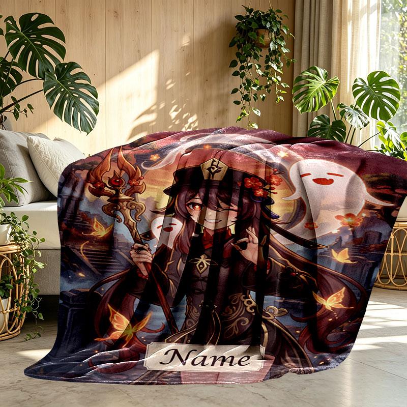 Custom Name Personalized Genshin Impact Print Blanket, Home Decor, Bedroom, Sofa, Camping, Couch, Gifts for Birthday Christmas