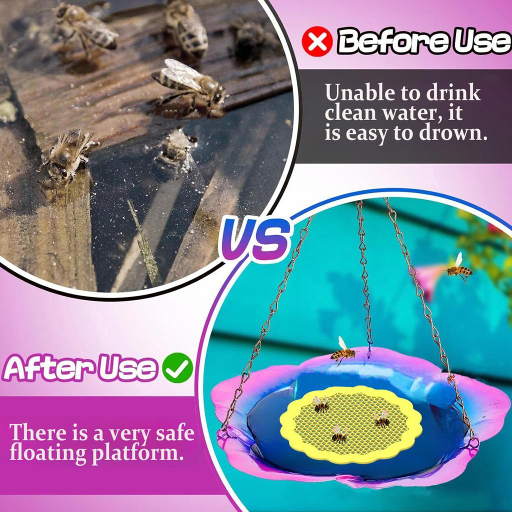 Adăpător plutitor Yousheng pentru albine, adăpător pentru albine și fluturi, insecte, pentru hrănirea polenizatorilor, baie pentru albine, decor de grădină exterior