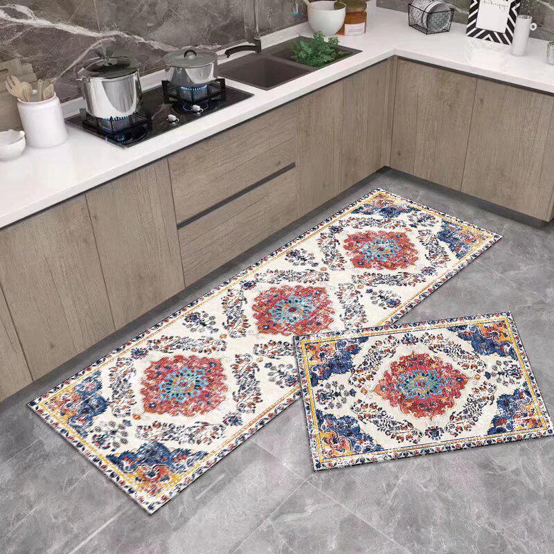Stylish Non-Slip Kitchen Floor Mats: Dirt-Resistant, Water-Absorbing, Oil-Absorbing, Long Combination Set