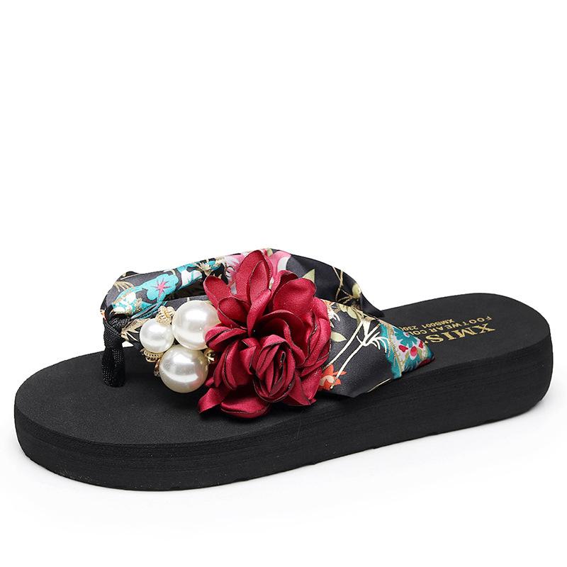 

Летние нескользящие детские шлепанцы, модная пляжная обувь для девочек, сандалии, женские тапочки с цветами 41 сарай красный