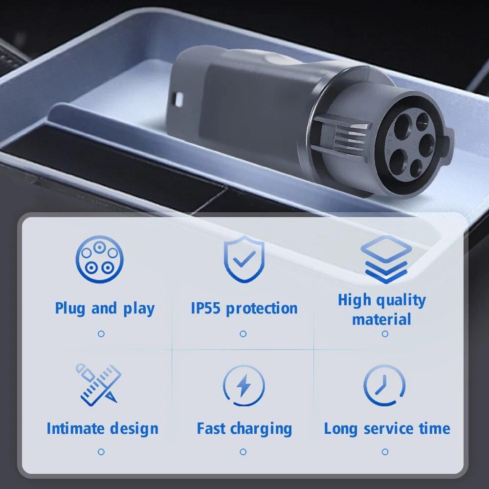 32A Type1 zu GBT EV Adapter GB/T Elektrofahrzeug-Buchse J1772 Stecker Ladekonverter Adapter für chinesisches Auto-Konverterladegerät