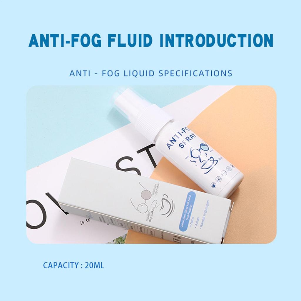 20ml Glasses Anti Fog Spray for Glasses Windshield Defogger Eyeglass Lens Glass Cleaner Safety Eyeglass Defogger Mirror Coating