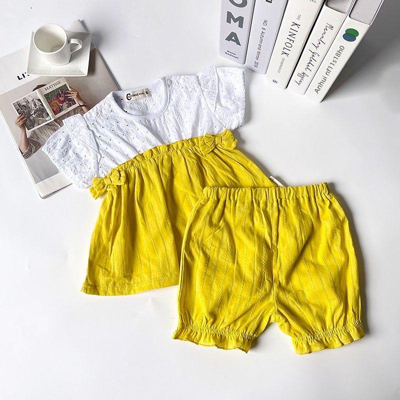 

2-Piece Set Summer Romper 80-90-95 Short Sleeve Shorts Sweet Style-1(2 Piece Set) 90(Recommended 11-13kg)