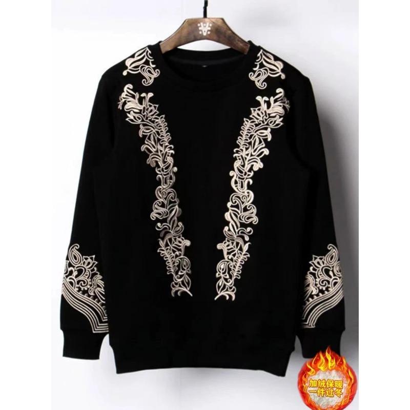 

Autumn Winter Trendy Men s Long-sleeved Bottoming Shirts Casual Sweatshirts L чорний