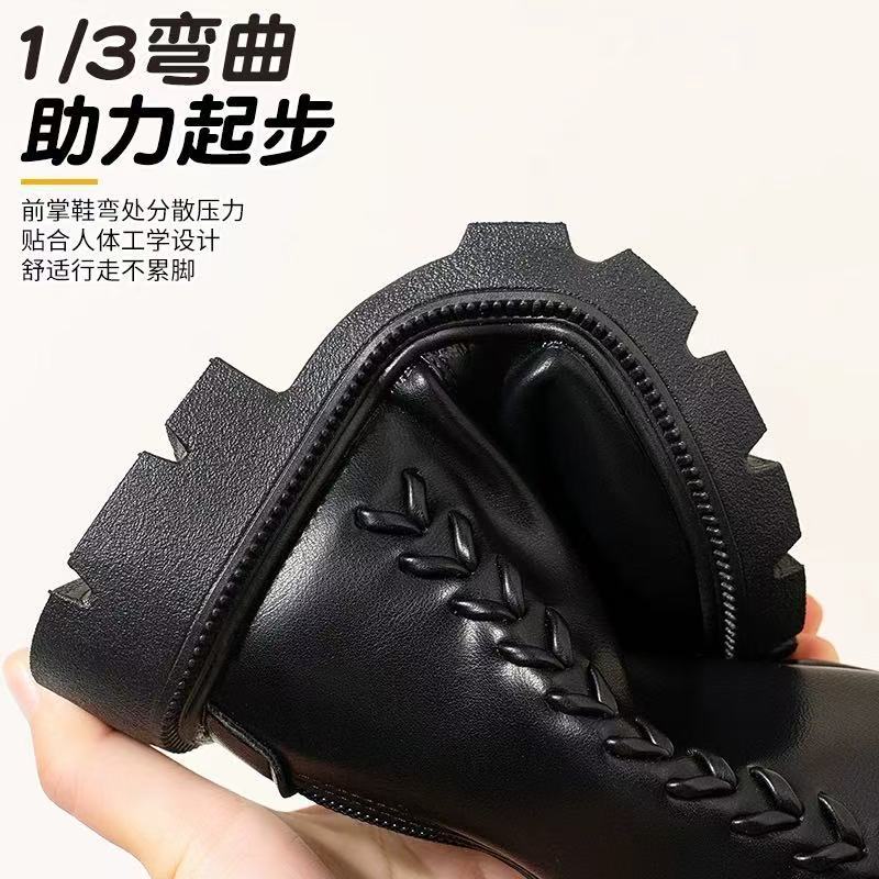 Dívčí kozačky dětské dlouhé kozačky z měkké kůže 2025 nové podzimní a zimní dívčí dětské kozačky pro malé princezny vysoké kožené kozačky