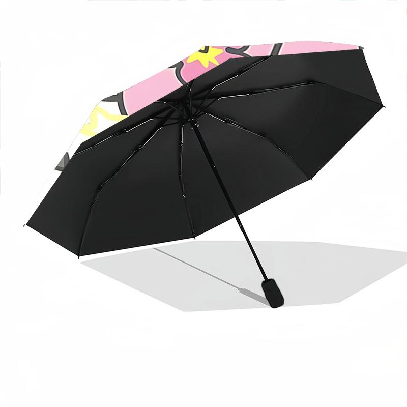 1pc Hello Kitty & My Melody Automatic Folding Umbrella - Portable Tri-Fold Design with 8-Bone Iron Frame, Perfect for Outdoor Use, Festive Gifts, Trav