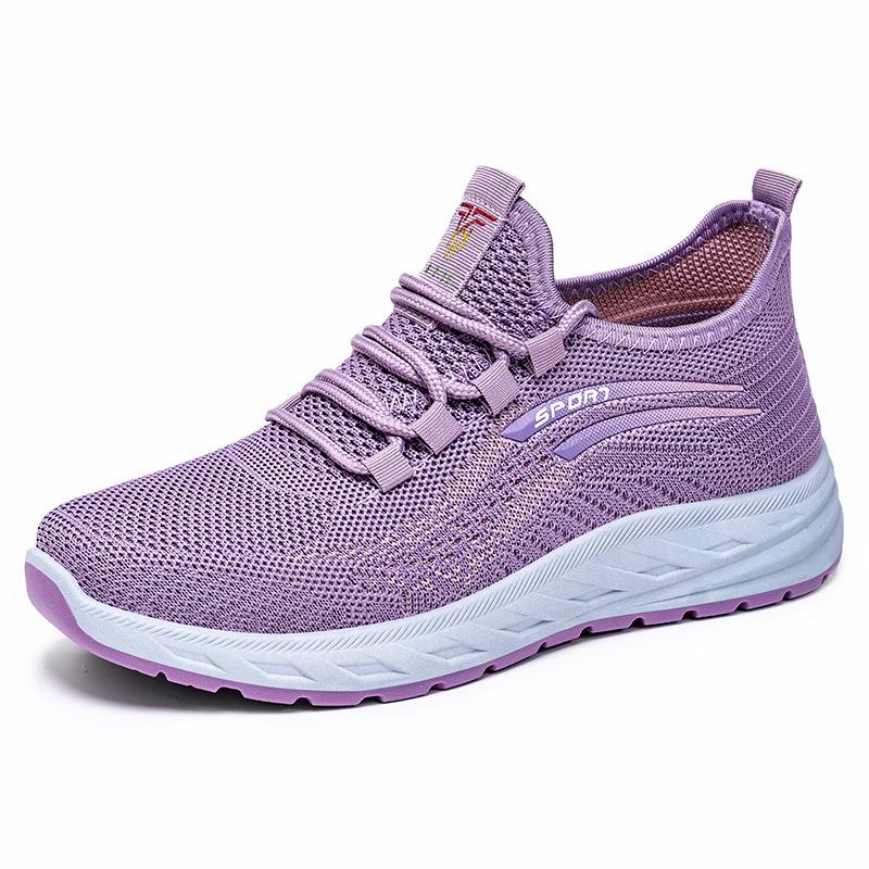 Shoes women's casual shoes foreign trade women's shoes versatile soft sole women's single shoes middle-aged and elderly mother shoes flying woven br