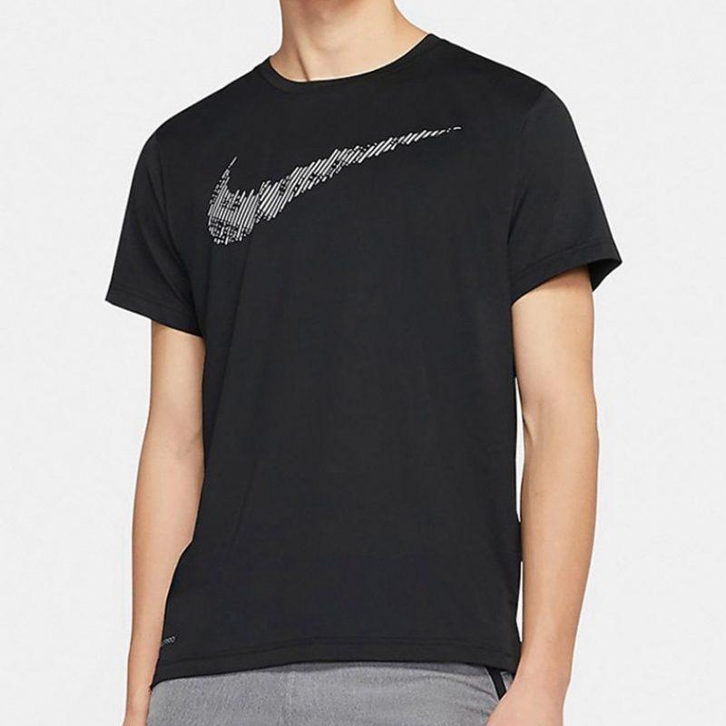 Nike T Shirts Men's Black Crew Neck Moderate Straight Fit DD1622-010