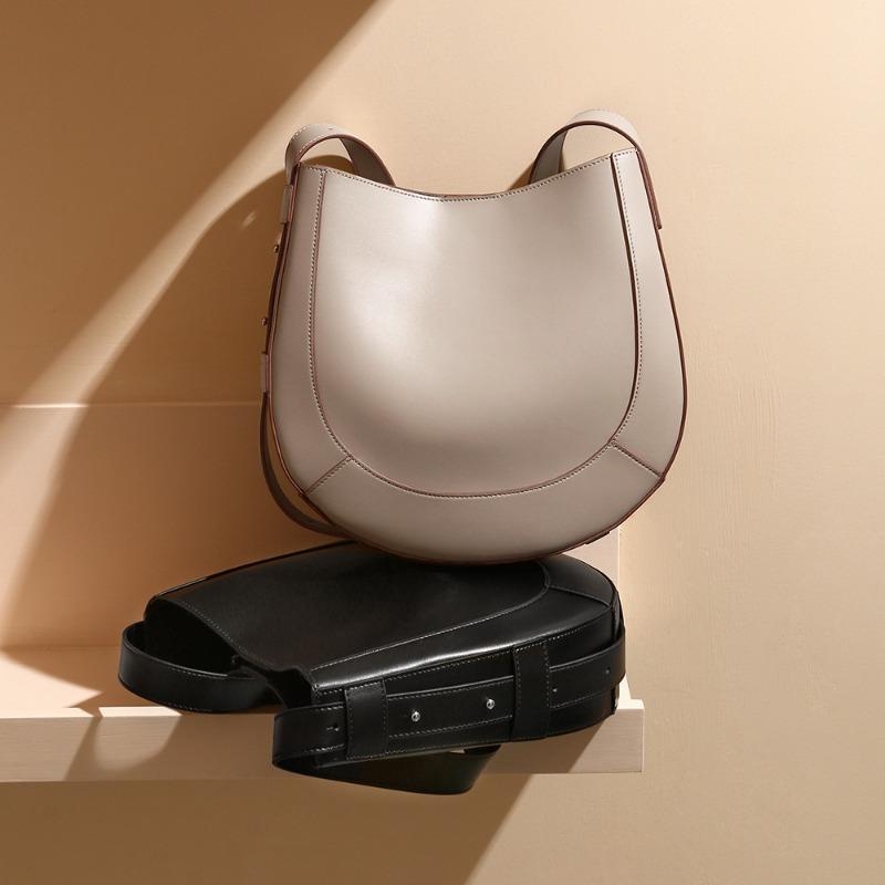 Genuine Leather Sherry Bag Large-capacity Tote Bag Simple Style Fashionable Commuting Single-shoulder Bag