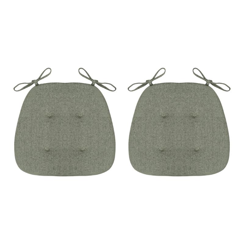 2Pcs Modern Chair Pads With Ties Strap Soft Cotton Linen Cushions For Dining Room Office Comfortable Seating Solution