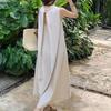 New ArrivAls Open Run A Line Round Neck Sleeveless Dress flAre Soft Fit mAxi