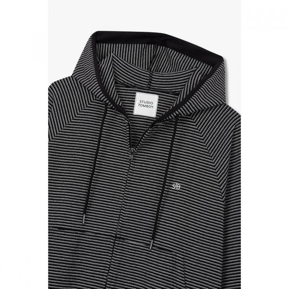 Studio Tomboy Minimal Stripe Hoodie Jacket 9176313974a