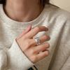 And Unique Stylish Blue Zirconia Ring For Women With Double Layer Design And Geometric Shape