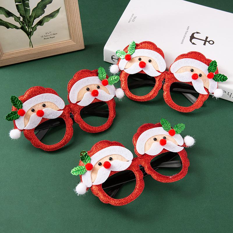 2026 Christmas Glasses Frame Santa Claus Xmas Tree Glasses Photo Booth Props Kids Gifts New Year Party Decorations Navidad Noel