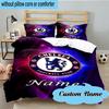 3PCS Custom Name Chelsea Crest Artwork Bedding Set, Including 1pc Duvet Cover And 2pcs Pillowcases, Suitable for dorms and bedrooms Gift
