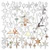3D Acrylic 78 Pieces Hollowed Star Wall Decals Removable Ornament Wall Decor Stickers For Ceiling Bedroom Study Room Living Room