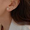 Inlaid Rhinestone Clip Earrings for Women Fashion Pearl Earrings Ear Bone Clip Wedding Party Zircon Gifts