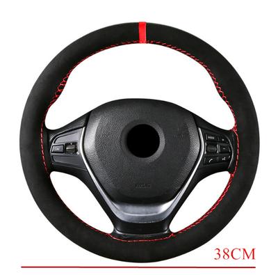 Car Steering Wheel Cover, Hand-sewn, Protection, Anti-slip Suede Sports Style