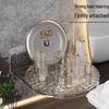 Wall-Mounted Rotating Bathroom Toothbrush & Mouthwash Cup Holder - Punch-Free Storage Solution