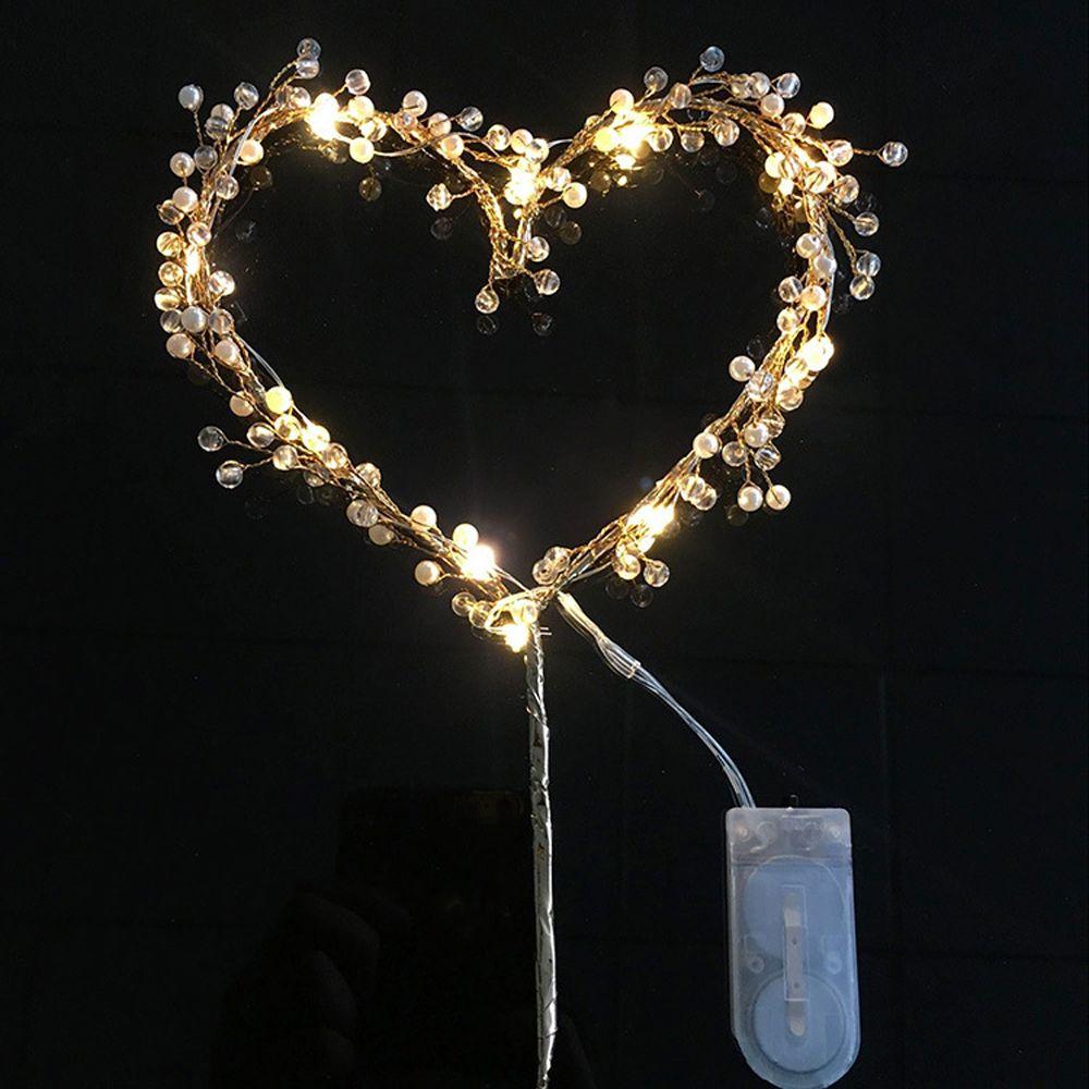 LED Event Supplies Cupcakes Pearl Cake Toppers Party Decoration Happy Birthday Cake Decorating Tool