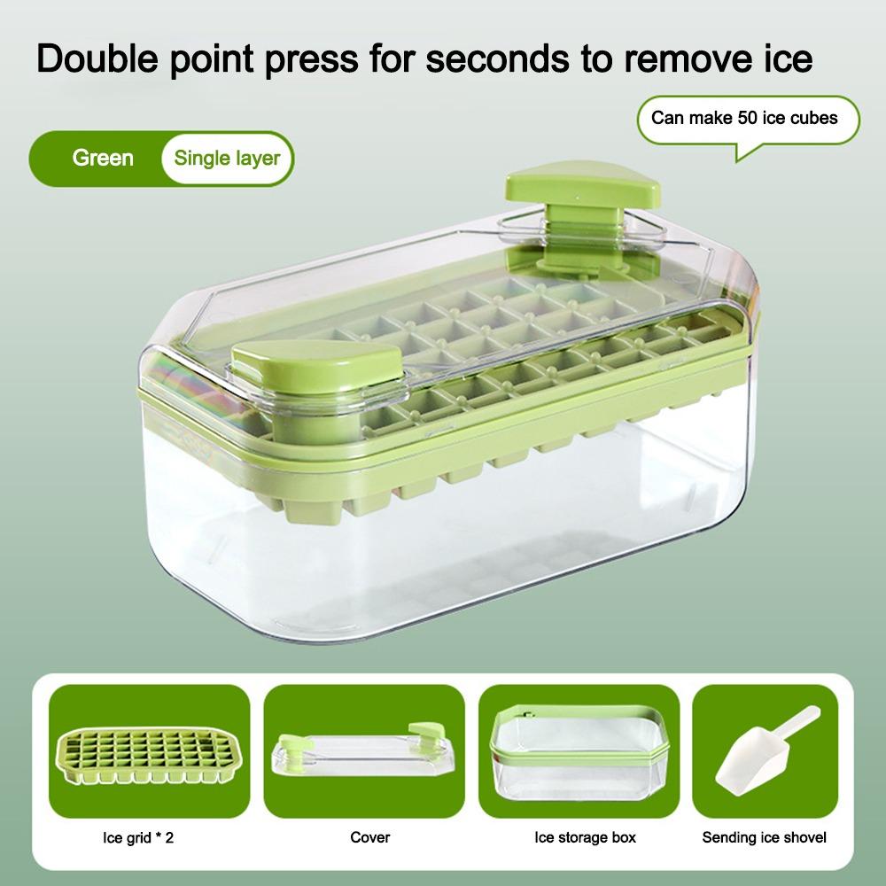

100 Grid Ice Cube Mould Press Ice Storage Box New Ice Block Mold Ice Tool зелёный