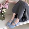 Cowhide Version~ 2025 Spring Mori Leather Single Shoes Women's Flat-bottomed Retro One-word Buckle Round Head Mary Jane Casual Shoes