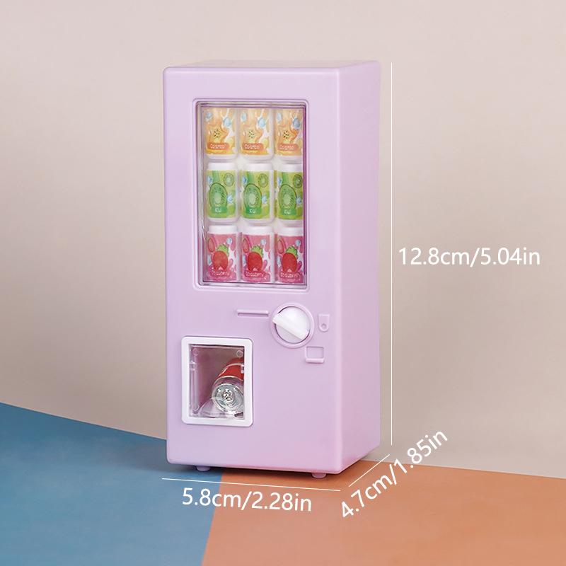 1Set 1:12 Dollhouse Miniature Beverage Machine Drink W/Drink Cans Model Supermarket Decor Toy Doll House Accessories