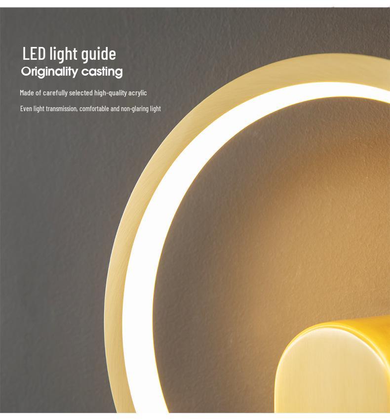 Luxury Modern Copper Wall Lamp: Minimalist Bedroom & Living Room Décor