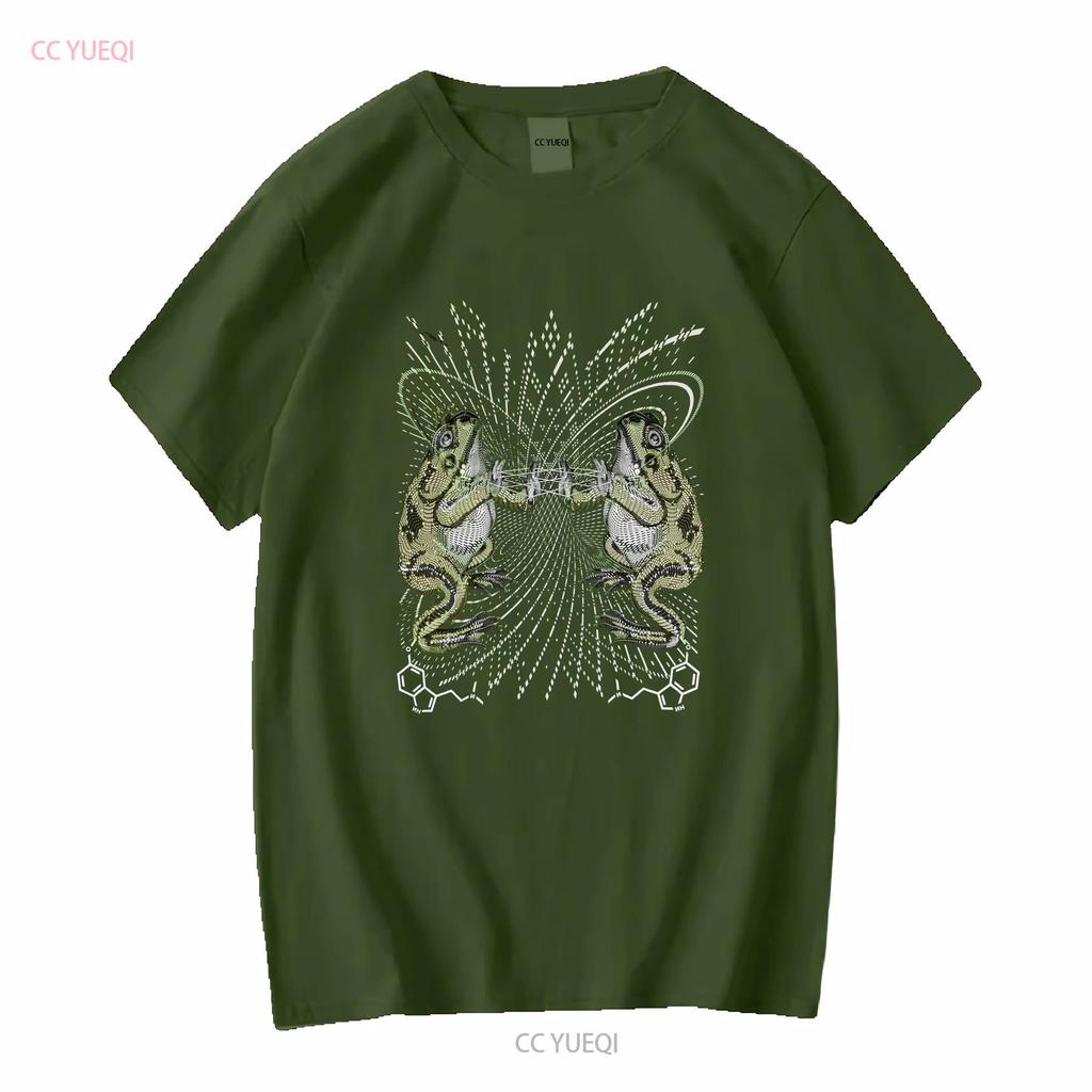 Glowing Bufo Alvarius Psy Trance T Shirt UV Active Goa Festival Psychedelic Tribal Men Screenprinted Art DMT Toad vintage