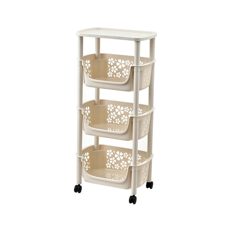 Movable Kitchen Storage Rack for Vegetables, Fruits, Spices, and Jars