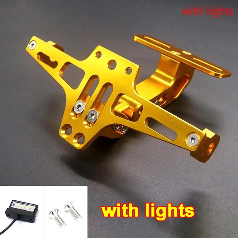 

Держатель заднего номерного знака мотоцикла, поворотные огни для Kawasaki Z750 Z800 Honda Yamaha MT07 MT09 MT10 R1 Аксессуары золотой