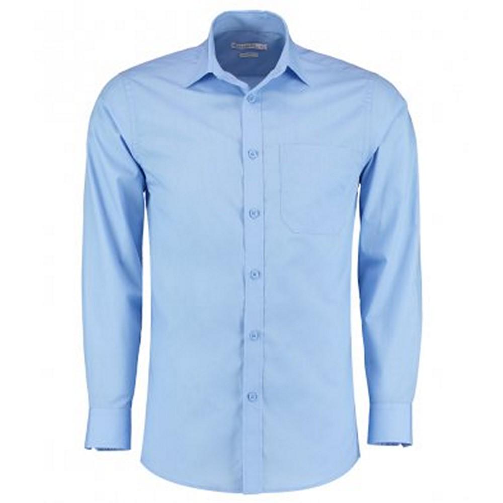 Kustom Kit Mens Long Sleeve Tailored Poplin Shirt