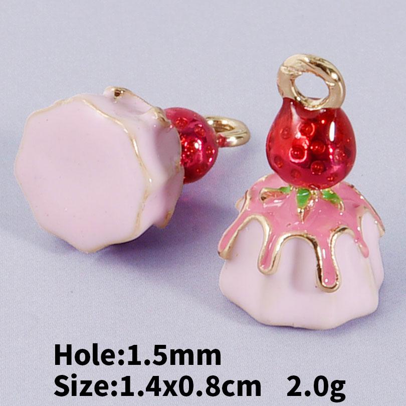 5/24pcs Cake Coffee Food Pendant Enamel Chilli/Strawberry/Cherry Charms For Jewelry Making Bulk DIY Bracelets Necklace Pendants