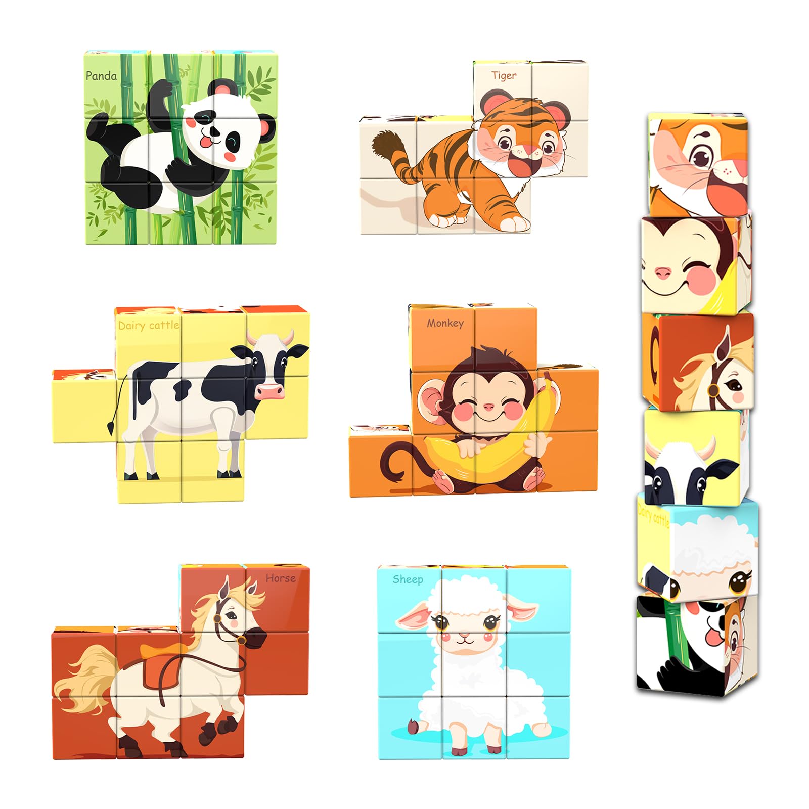 

Магнітний конструктор-пазл AOMACO 3D, 6 тем, 6-стороння головоломка, візерунок «Дев ять палаців», магнітні блоки, набір з 9 елементів, розвиваюча іграшка, 3D-пазл, магнітний